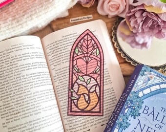 Little fox stained glass style transparant bookmark
