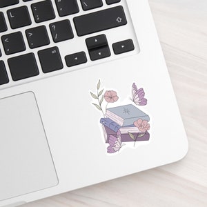 Buch und Schmetterlinge Aufkleber | Bücherwurm, Geschenke für Bücherliebende, Fantasy-Bücher, Buch Trope, Laptop Aufkleber, Bücherwurm, Bücherwurm