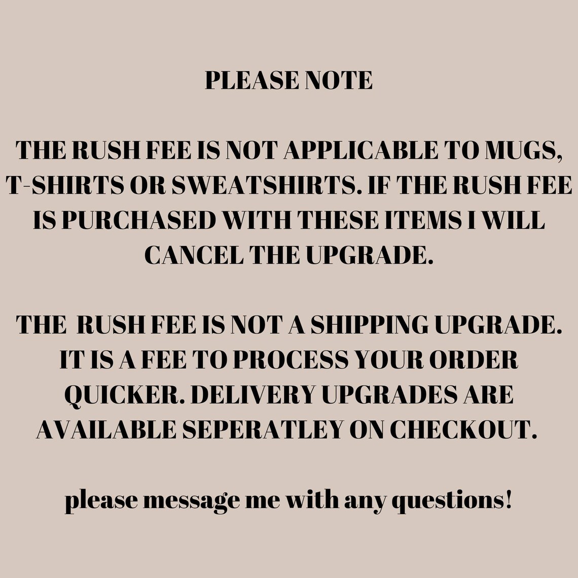 RUSH Order Fee Add On, Skip the Queue, Faster Processing - Etsy