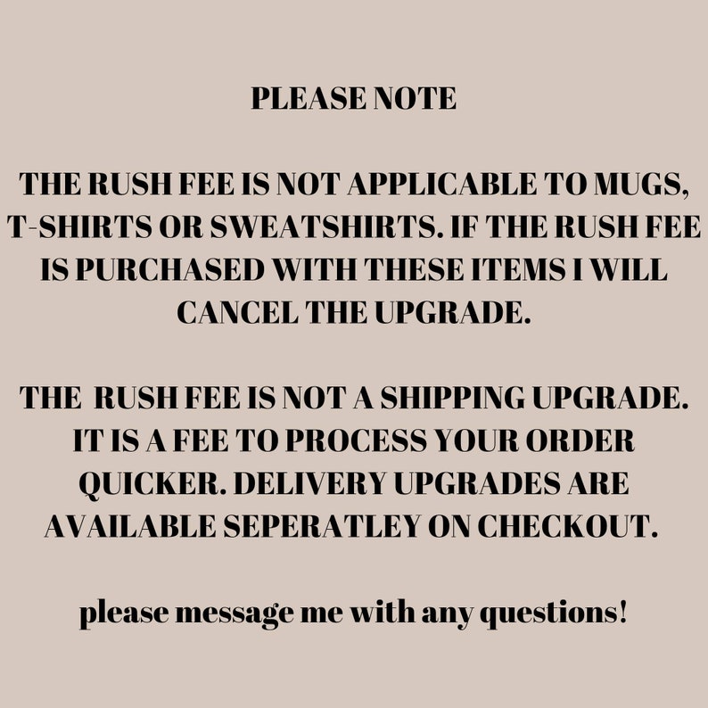 RUSH Order Fee Add On, Skip the Queue, Faster Processing - Etsy