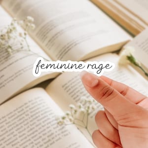 Klistermärke med feminint raseri: Boklig dekal för Kindle bild 1
