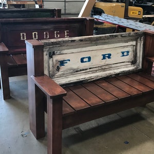 Rustic Truck Tailgate Bench