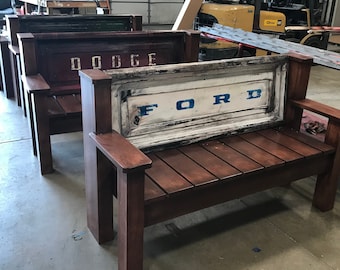 Rustic Truck Tailgate Bench