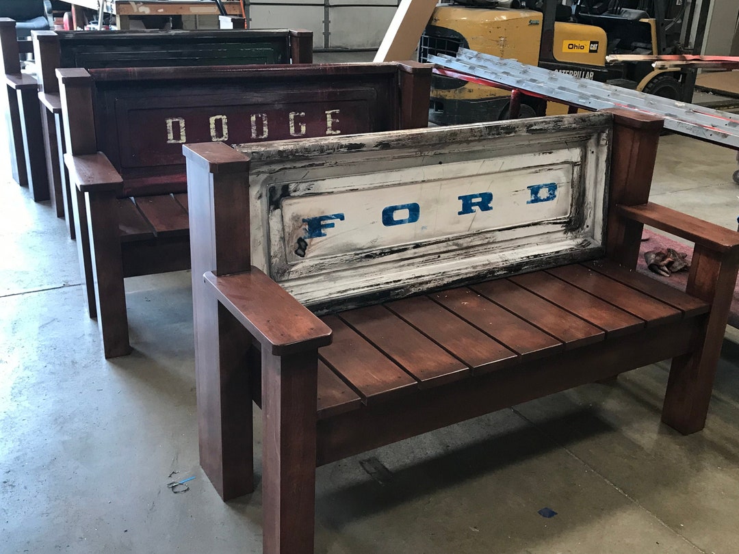 Rustic Truck Tailgate Bench - Etsy