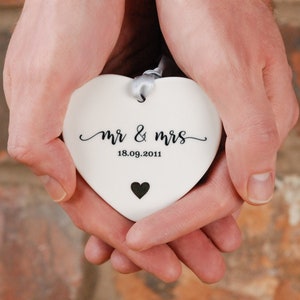 9th wedding anniversary gift, 9 year anniversary, mr and mrs wedding door hanger, 9th anniversary gift pottery