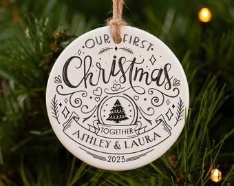 Our first Christmas together ornament. Engagement Christmas ornament. First Christmas engaged ornament. Christmas presents for boyfriend.