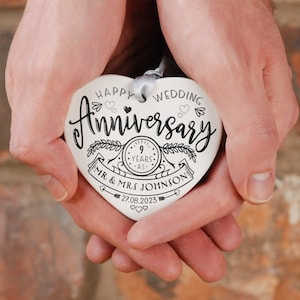 Ceramic heart 1st anniversary gift for husband, 2nd anniversary gift, 11th anniversary, 50th wedding anniversary gifts, pottery anniversary