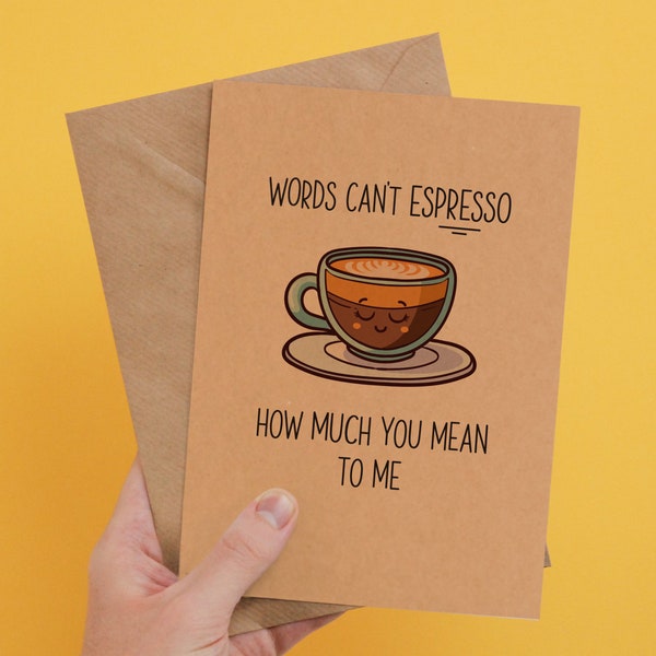Valentines day card for him, funny valentines card, coffee lovers gift, for her