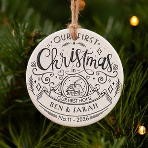 New home Christmas ornament | First Christmas in new home ornament | Our first home ornament | Personalised christmas tree decoration