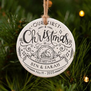 Décoration de Noël pour maison neuve | Premier Noël dans une nouvelle décoration de maison | Notre première décoration de maison | Décoration personnalisée pour sapin de Noël