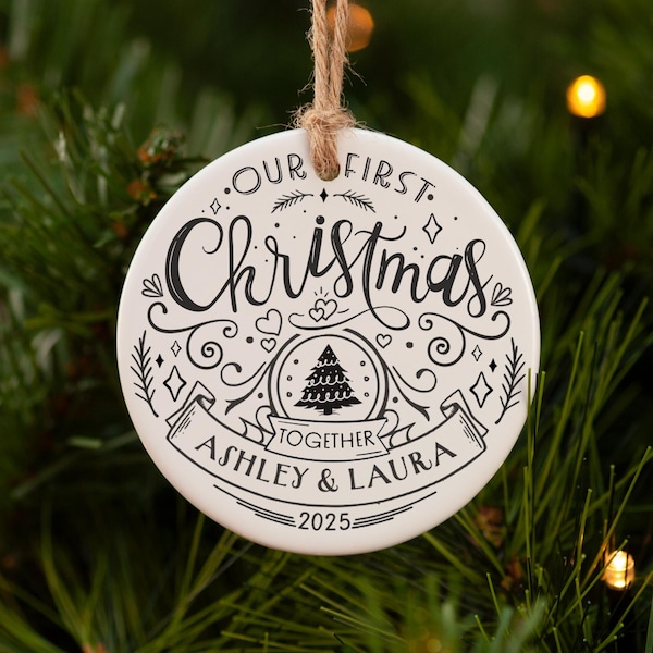 Our first Christmas together ornament. Engagement Christmas ornament. First Christmas engaged ornament. Christmas presents for boyfriend.