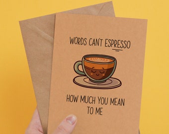 Coffee pun mothers day card funny mothers day card, A5 card