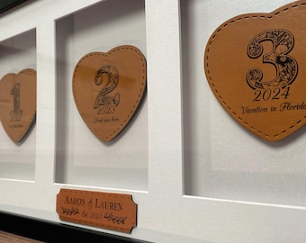 3rd Anniversary Leather Gift. Leather anniversary. Personalised third anniversary gift for wife or husband. Vegan and Eco friendly products