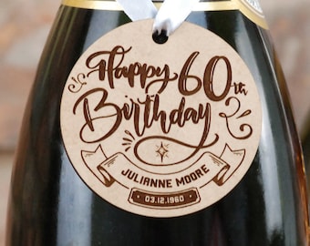 60th birthday wooden gift tags - 60th birthday decorations - 60th birthday sign - 60th birthday gift for men - 60th birthday gifts for women