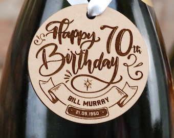 70th birthday wooden gift tags - 70th birthday gift for men - 70th birthday gift for women - wood gift tags