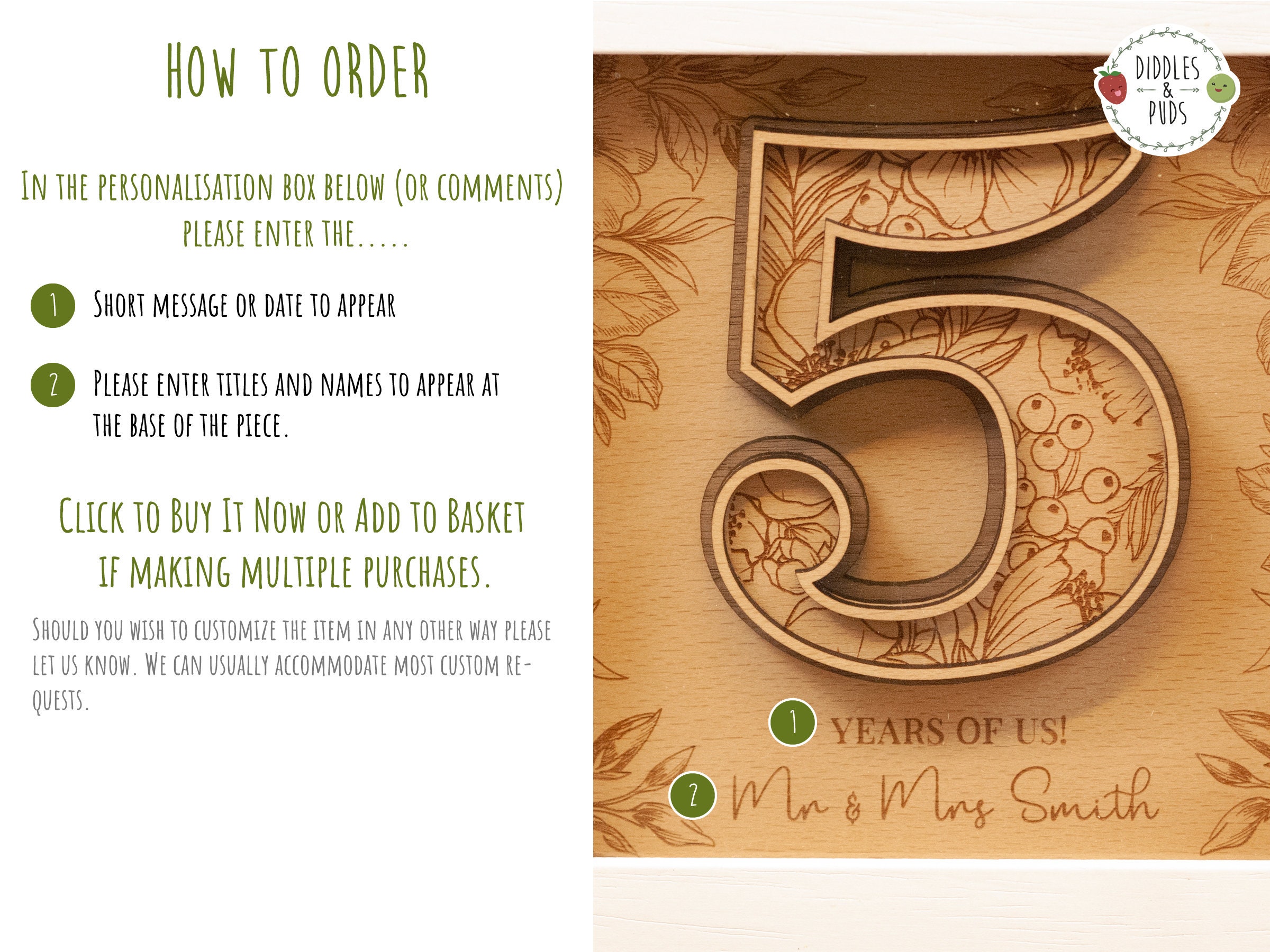 Personalized Wood Anniversary Gift for Celebrating 5 Years Etsy