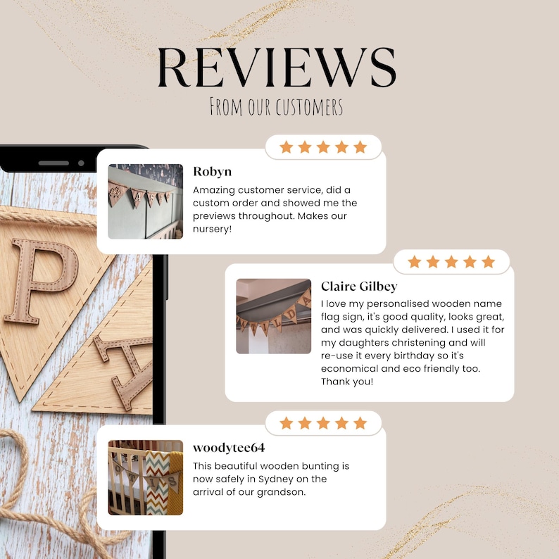 Personalised bunting with wooden letters for kids bedroom. Name bunting. Wooden name sign. Wooden lettering. Wooden letters for wall image 4