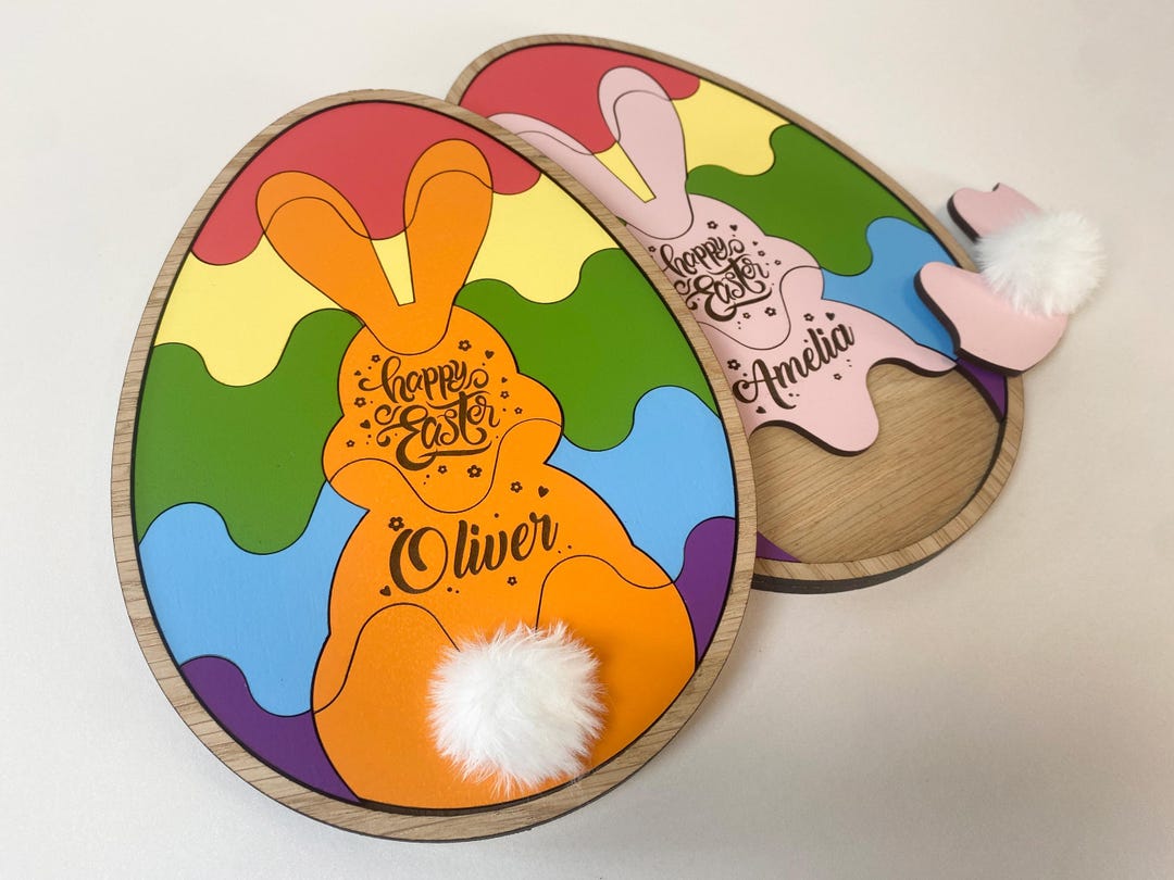 Easter Bunny Puzzle, Easter Basket Stuffers, Childrens Puzzle, Wood ...