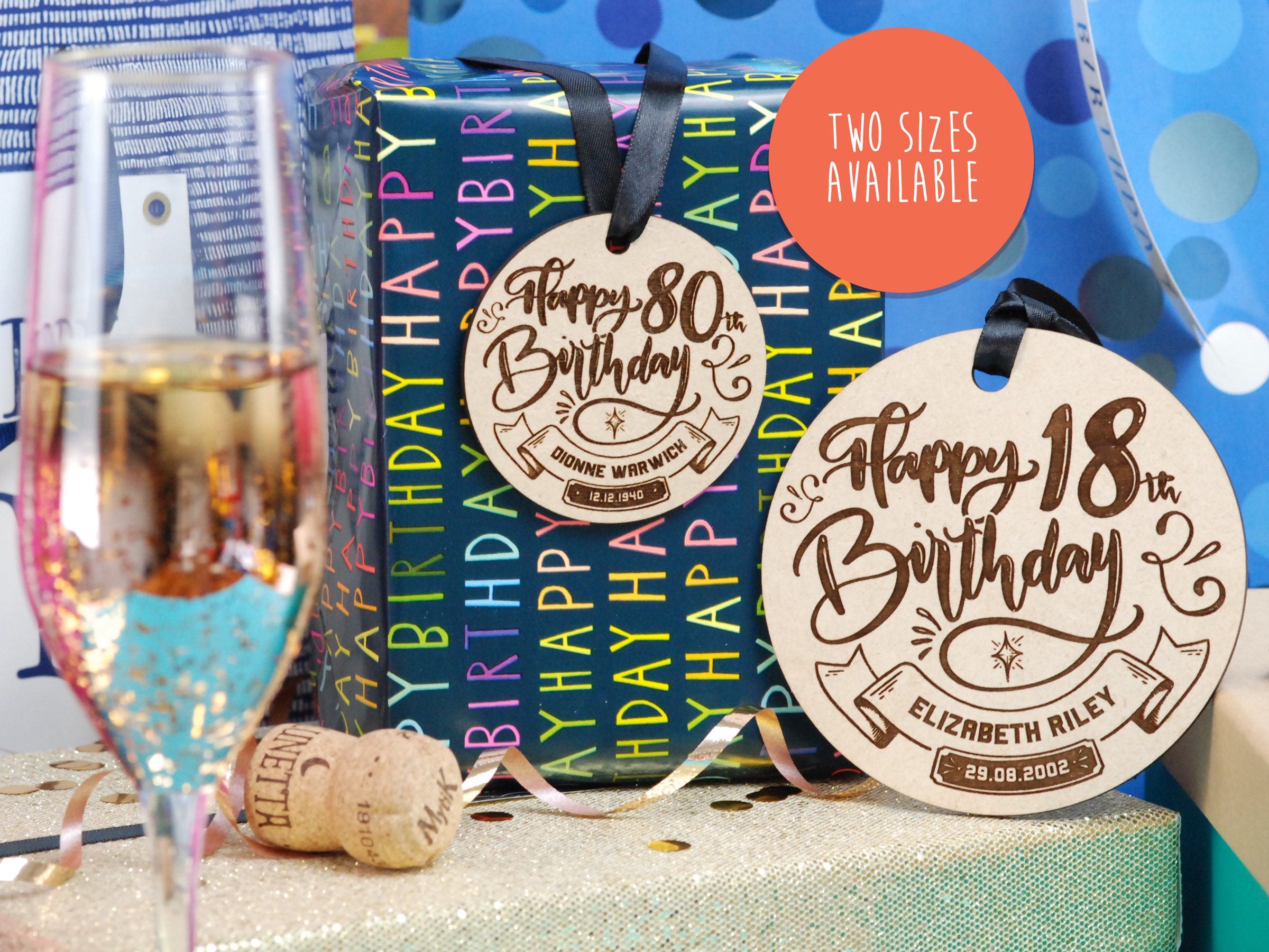 80th Birthday Wooden Gift Tags 80th Birthday Party | Etsy UK