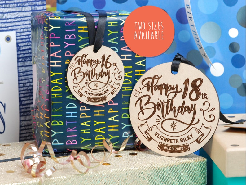 16th birthday gift tags wooden gift tags 16th birthday image 2