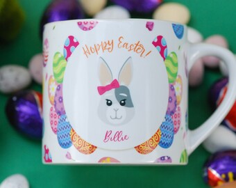 Childrens Easter mug Personalised bunny mug, Easter egg holder, childrens cup, first Easter gift, rabbit lover gift