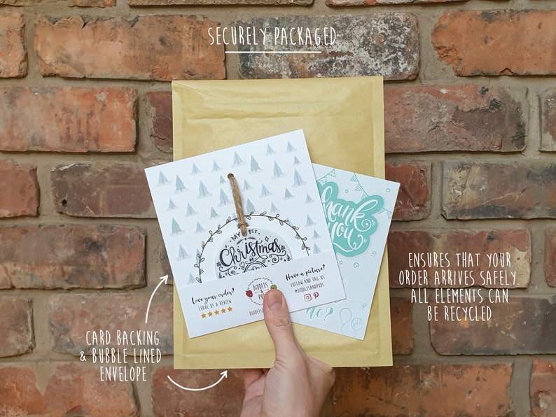 Ornament are securely packaged in bubble envelopes and card backing