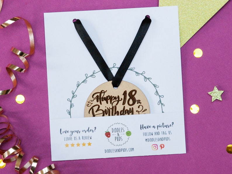 18th birthday gift / wooden gift tags / Happy 18th birthday / image 3