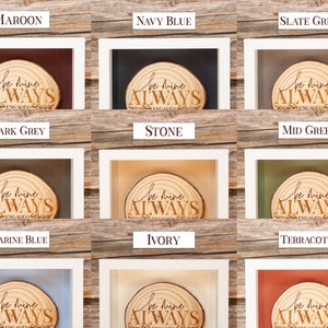 Choice of colours for backing: 
Maroon, Navy Blue, Slate Grey, Dark Grey, Stone, Mid Green, Marine Blue, Ivory, Terracotta