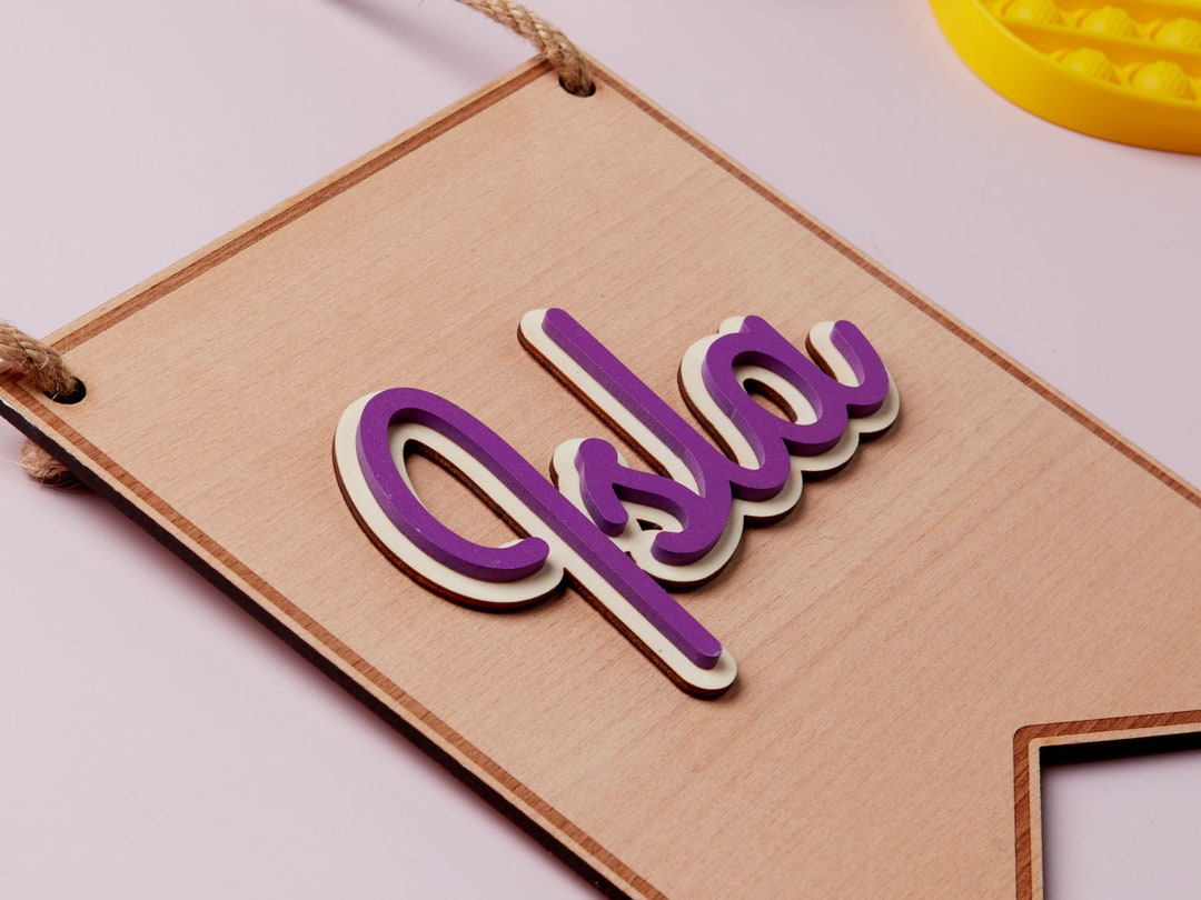 Name Banner for Nursery, Door Names for Kids, Wood Letters for Kids