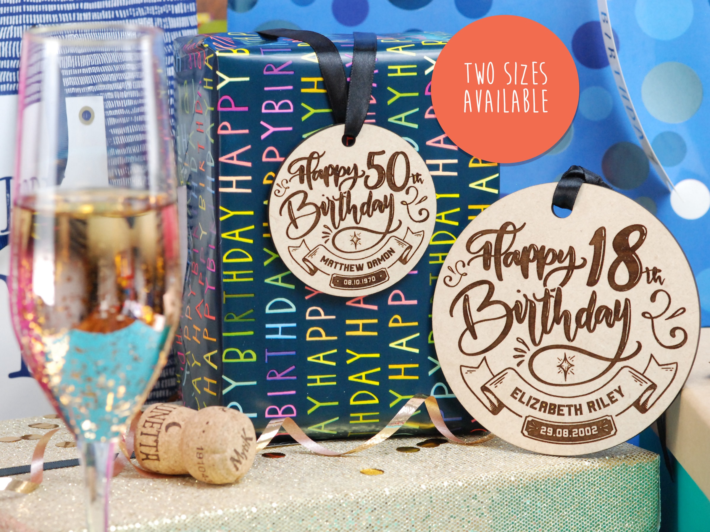 50th Birthday Wooden Gift Tags 50th Birthday Party Etsy UK