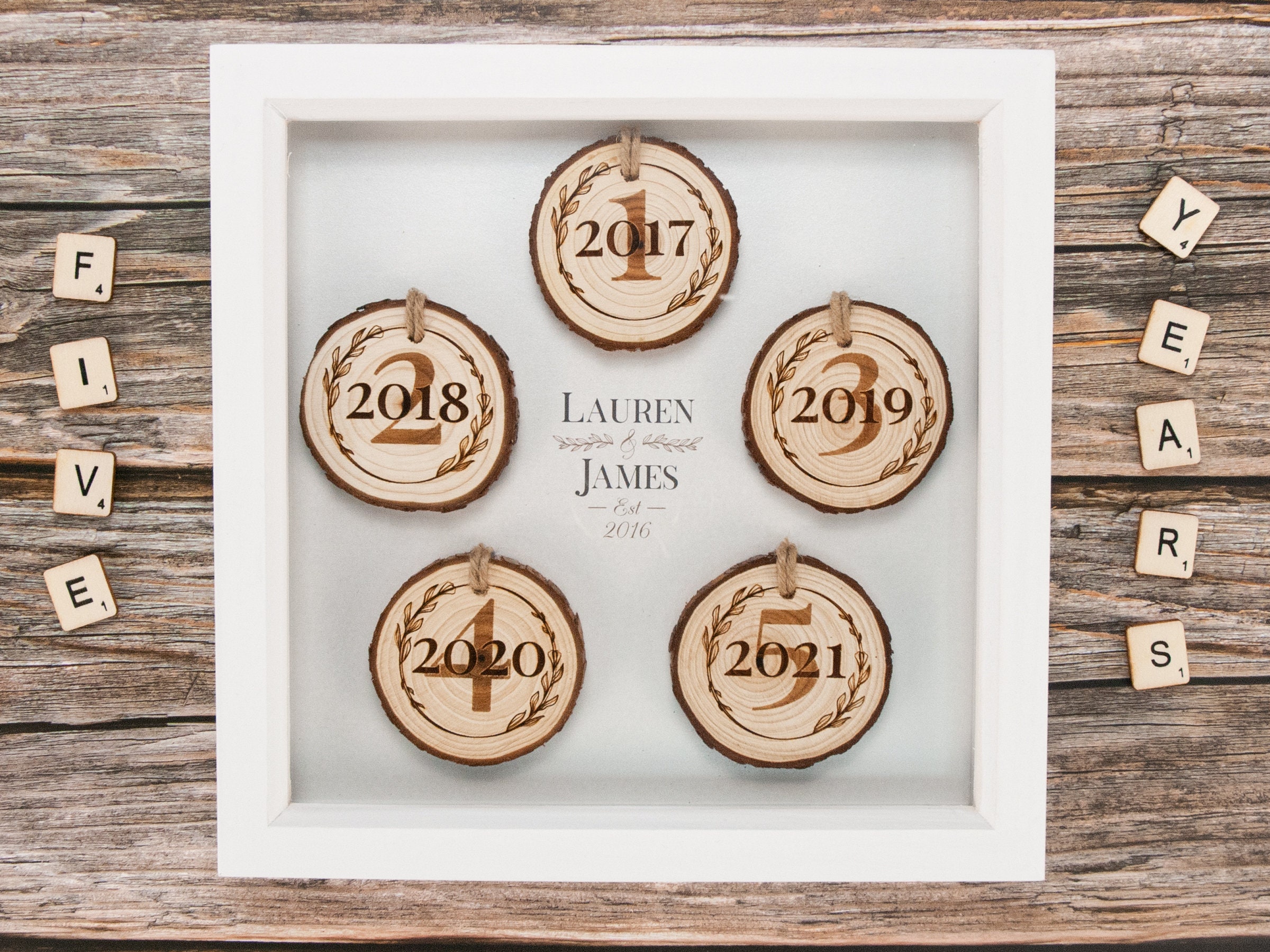 5. Hochzeitstag Geschenk. 5.Jahrestag Holz Geschenk. Rustikale Etsy