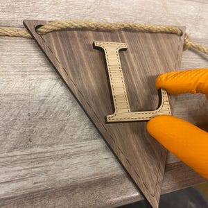 Personalised bunting with wooden letters for kids bedroom. Name bunting. Wooden name sign. Wooden lettering. Wooden letters for wall image 7