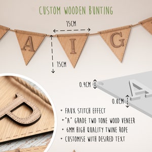 Dimensions of wooden bunting