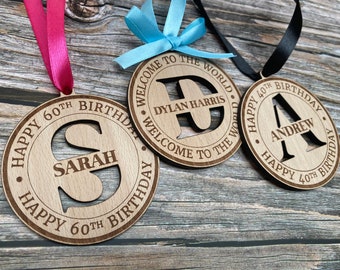 Birthday Tags Personalized, Gift Tags Wooden, 50th Birthday Decorations, Adult Birthday Party Supplies, Wine Bottle Tags, Wooden Name Tags