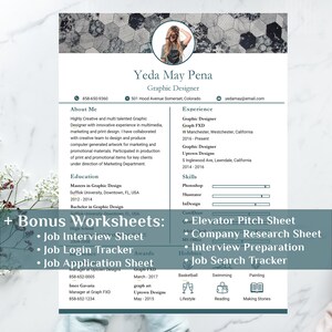 Currículum vitae del diseñador gráfico / Plantilla de CV / Currículum comercial / Descarga instantánea / Currículum de 1 página, 2 páginas y 3 páginas / Carta de presentación / Referencias