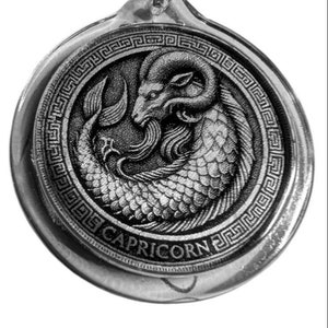 Capricorn Key Chain, Laser Engraved