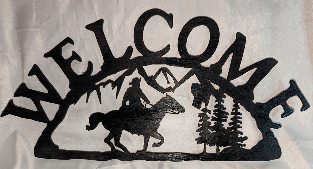 Western Welcome Sign V2 Decorative Welcome Sign Entrance - Etsy