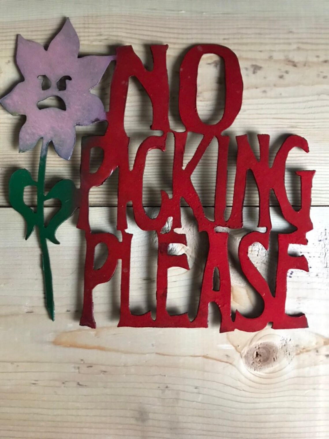 NO Picking Please Garden Sign Etsy