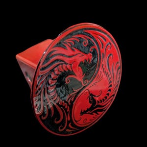 Yin-Yang Dragon Trailer Hitch Cover Fits 2&quot; Receivers