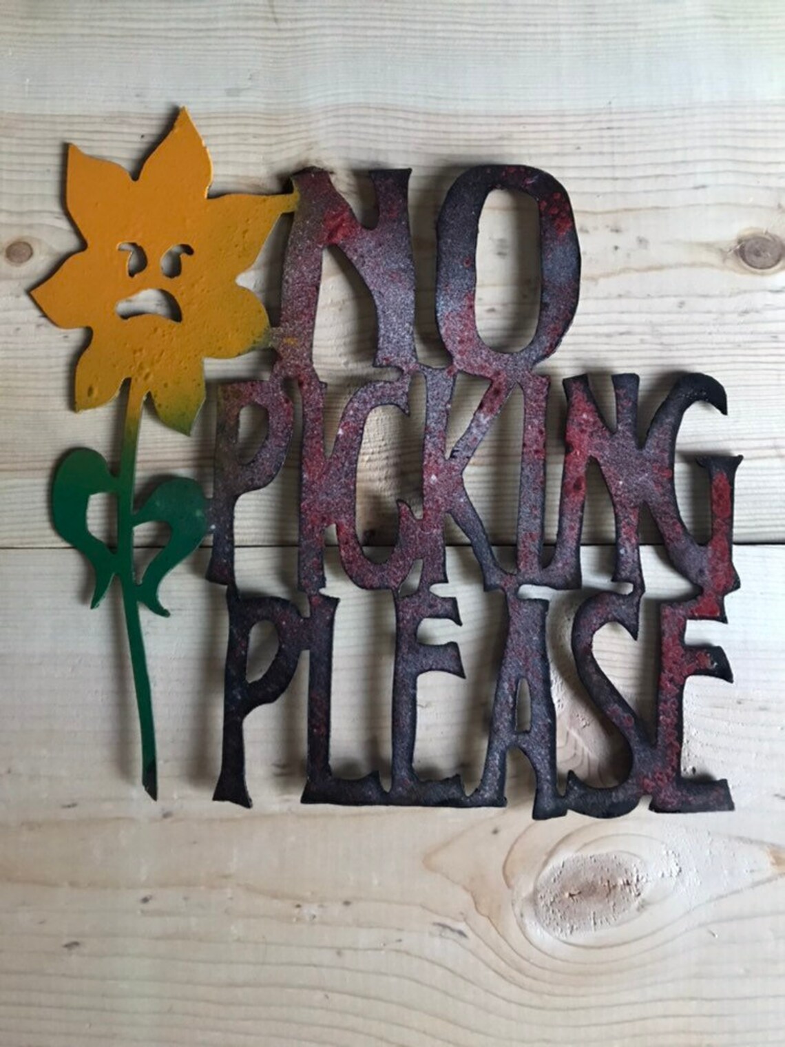 NO Picking Please Garden Sign Etsy