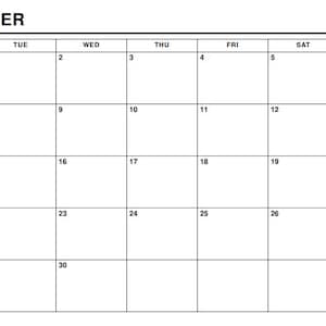 May include: A black and white monthly calendar page for September 2026. The grid features the month name at the top left, the year 2026 at the top right, and days of the week from Monday to Sunday across the top. Each date box is empty.