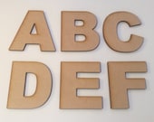 Arial Font Wooden Letters - Laser Cut MDF - 5cm 7.5cm 10cm 12.5cm 15cm 20cm high wood letters - Perfect for signs and craft use