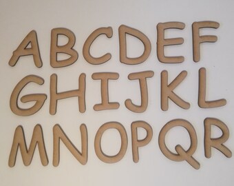 Comic Sans Font Wooden Letters - Laser Cut MDF - 5cm 7.5cm 10cm 12.5cm 15cm & 20cm high wood letters - Perfect for signs and craft use