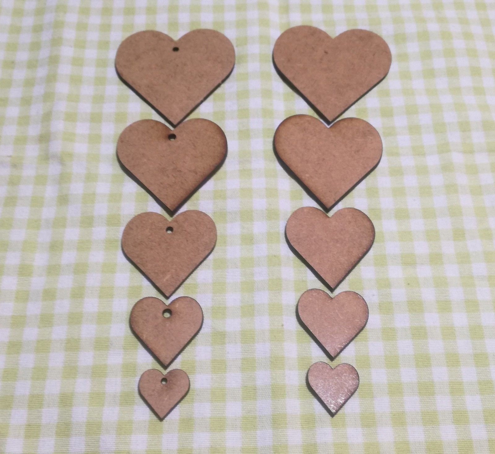 3mm MDF 4 x House Shapes with Heart 