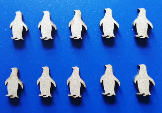10 x Christmas Penguin 50x70mm Craft Embellishment MDF Laser Cut Shape Animal 