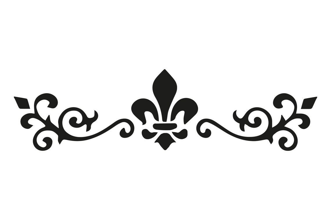 Pochoir Réutilisable Fleur De Lys & Couronne Gothique - Pour Murs, Meubles, Tissu | Design Détaillé