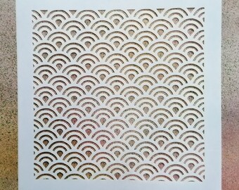 Japanese Wave Pattern Stencil - Reusable 190-micron Mylar - 14cm, 20cm, 29cm