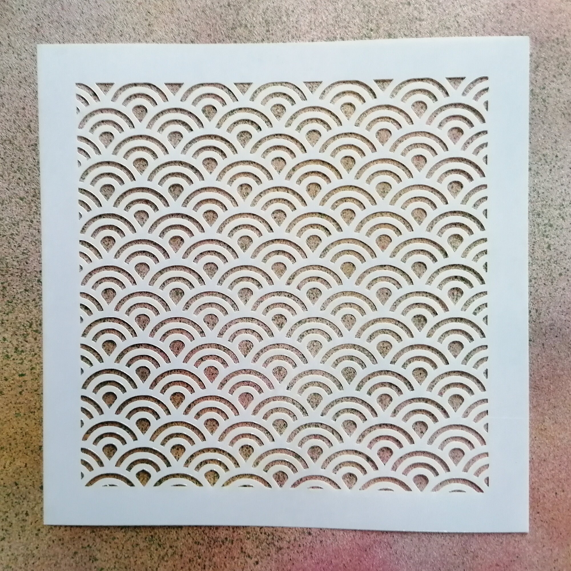 Japanese Wave Pattern Reusable Stencil - 190-micron Mylar - 12cm, 17c…