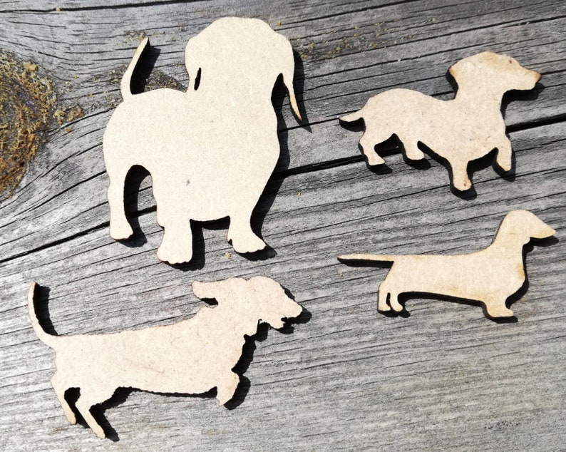 Sausage Dog Embellishments Pack of 20 Assorted Wooden Craft Etsy UK