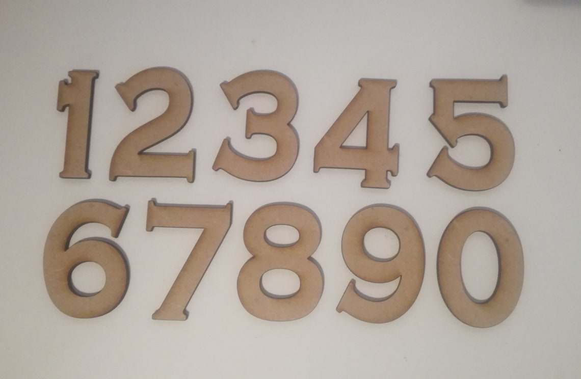 Copperplate Font Wooden Numbers Laser Cut MDF 5cm 7.5cm Etsy